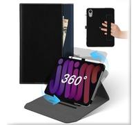 Cover Per iPad Mini 6 2021/iPad mini 7 2024 8,3 Pollici, Custodia Pelle Rotante 360°Supporto con Supporto Matita & Tasca, Libro Antiurto Protettiva Auto Svegliati/Sonno Tablet Case Per iPad Mini 2024