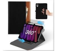 Cover Per iPad Mini 6 2021/iPad Mini 7th 2024 8,3 Pollici, Custodia Pelle Rotante 360°Supporto con Supporto Matita & Tasca, Libro Antiurto Protettiva Auto Svegliati/Sonno Tablet Case Per iPad Mini 6th
