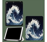 Cover per iPad Pro 11 Pollici 2022/2021/2020, Custodia per iPad Pro 11 4a/3a/2a Generazione, Ultra Sottile Leggero Tripieghevole Cover con Auto Svegliati/Sonno Stile Giapponese Illustrazione Onde