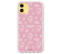 Cover per iPhone 11 - Hello Kitty patron sobre rosa