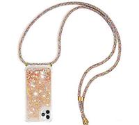 Cover per iPhone 11 Pro Liquido Custodia,Personalizzato Liquido Glitter Custodia Protettiva Trasparente Custodia in Silicone Sabbie Pieghevoli Bling con Collana Lanyard Case Regolabile Telefono