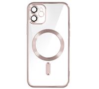 Cover per iPhone 11 silicone protezione camera bordo cromato rose gold