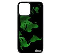 Cover per iPhone 12 Pro Max Silicone Mappa Mondo TPU Design Texture Motivo Nero Verde Paese Smartphone Originale Terra Telefono Atlas Apple