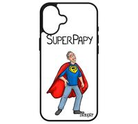 Cover per iPhone 16+ Plus Silicone Super Papy Portatile Bianco Bambino Heros Comics Nero Testo Umorismo 256GB 4G Drole Grandi Peres di Apple
