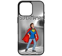 Cover per iPhone 16 Pro Max in Silicone Super Mamma Morbida Drole Original Bebe Custodia Testo Mere Mobile Portatile Umorismo Comics Grigio Apple