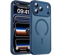 Cover per iPhone 17 Pro Compatibile con MagSafe, Back Case per Smartphone in PC Silicone TPU, Protezione Fotocamera Integrata, Custodia Antiurto Traslucida Opaca, Blu Profondo