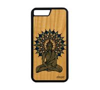 Cover per iPhone 7 Plus in legno silicone Buddha Zen Rosone Blu Mandala Apple iPhone 7 Plus
