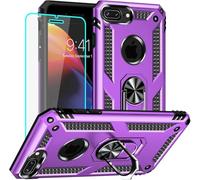 Cover per iPhone 8 Plus, Cover per iPhone 7 Plus Con Proteggi Schermo, Custodia Slim Silicone Bumper Antiurto Telefono Case con Kickstand per Apple iPhone 8 Plus/7 Plus (Viola)