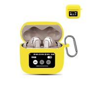 Cover per JBL Tour Pro 3 auricolari senza fili, custodia protettiva morbida in silicone, custodia morbida per la pelle con fibbia, protezione completa, giallo