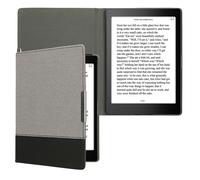 kwmobile Cover Compatibile con Kobo Aura One - Custodia a Libro in Tela e Pelle PU - Flip Case per eReader