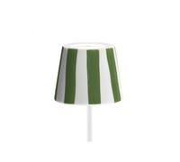 Zafferano, Poldina Cover, Cover in Ceramica Decorata a Mano per Lampada da Tavolo, Paralume Compatibile con le Lampade Poldina, Made in Italy, Ø13 x 10 cm, Color Bianco - Righe Verdi