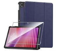 Cover per Lenovo Tab 10.1" 2025 custodie +1 Pezzi Vetro Temperato,Gomma Protezione Protettivo,Ultra Sottile Antiurto Anti-Graffio TPU Flessibile Case -Blu