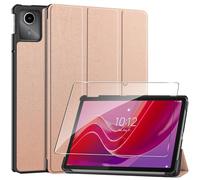 Cover per Lenovo Tab M11 2024 11 inches custodie+1 Pezzi Vetro Temperato,Gomma Protezione Protettivo,Ultra Sottile Antiurto Anti-Graffio TPU Flessibile Case-Gold