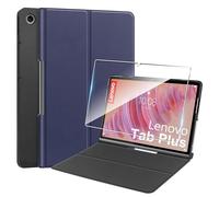 Cover per Lenovo Tab plus 11.5'' (2024) custodie +1 Pezzi Vetro Temperato,Gomma Protezione Protettivo,Ultra Sottile Antiurto Anti-Graffio TPU Flessibile Case -Blu
