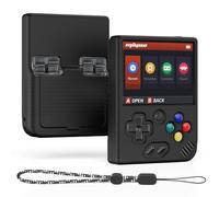 Cover per Miyoo Mini Plus, MOWYEOK Custodia in silicone morbido con assorbimento degli urti, antiscivolo e anti-graffio, compatibile con Miyoo Mini Plus Custodia, con cordino - Nero