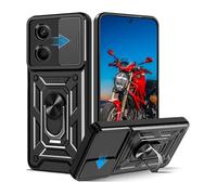 Cover per Motorola Moto E13 4G 2023, Slide Protezione Fotocamera, Armatura Cover con 360 Gradi Girevole Anello Metallo Magnetica Supporto Silicone Antiurto Custodia per Moto E13 4G 2023