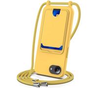 Cover per Motorola Moto Edge 50 Neo/S50 5G/ThinkPhone 25 5G con Cordino per Cellulare,Custodia Silicone con Regolabile Collana Slot Schede Case Protezione della fotocamera Antiurto con Necklace,giallo