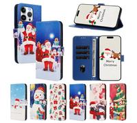 Cover per Nokia C12,360 Protettiva Custodia in PU Pelle Portafoglio Flip Schede con Slot per Carte,Magnetica Antiurto Cover per Nokia C12,Natale/4