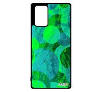 Cover per Note 20 silicone pittura astratta arte modello originale nero smartphone verde cerchio colorato rotondo geometria per Samsung Galaxy
