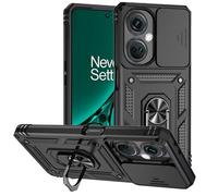 Cover per OnePlus Nord CE 3 5G, Custodia per OnePlus Nord CE 3 5G Antiurto Scorrevole Protezione Fotocamera Custodia con 360°Rotante Anello Supporto Cover per OnePlus Nord CE 3 5G - Nero
