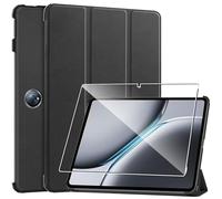 Cover per Oneplus Pad 2 12.1" 2024 custodie +1 Pezzi Vetro Temperato,Gomma Protezione Protettivo,Ultra Sottile Antiurto Anti-Graffio TPU Flessibile Case -Nero