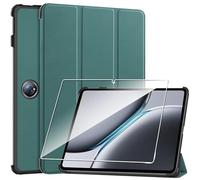 Cover per Oneplus Pad 2/OPPO Pad 3 Pro 12.1" 2024 custodie +1 Pezzi Vetro Temperato,Gomma Protezione Protettivo,Ultra Sottile Antiurto Anti-Graffio TPU Flessibile Case -Verde