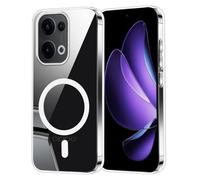 Cover per OPPO Reno13 5G, Custodia Magnetica Trasparente, Antiurto Anti-Graffio Ultra Sottile Case con Hard PC + TPU Paraurti, Clear