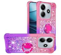 Cover per Redmi Note 14 4G Bling Glitter Liquido Brillantini Custodia Backcover Diamante 3D Scintillante Carino Cristallo TPU Shell Cambiamento Graduale per Xiaomi Redmi Note 14 4G,Viola Rosato