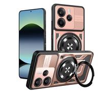 Cover per Redmi note 14 4g (Versione internazionale), (non per 5g), custodia protettiva con supporto invisibile (rotazione di 360 gradi), protezione antiurto e antigraffio di livello militare,Oro rosa