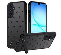 Cover per Samsung Galaxy A17, Aesthetic Disegno Cuore Posteriore Custodia Traslucida Opaca Matte con Supporto Invisibile Sottile Antiurto Protettiva Militare Caso, Nero