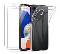 Cover per Samsung Galaxy A34 5G + [3 Pezzi] Vetro Temperato, Weideworld Ultra Sottile Trasparente Antiurto Morbido Silicone TPU Custodia Protettiva Case