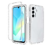 Cover per Samsung Galaxy A36, 360° Full Body Antiurto Protettiva,Custodia 2in1 Dual Layer Ibrida Silicone TPU Fronte e Rigida PC Back Antiurto Custodia per Samsung Galaxy A36 / A56-Transparent