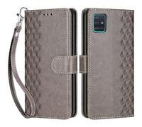 Cover per Samsung Galaxy A51 / M40s custodia portafoglio Grigio | 3 scomparti carte, 1 tasca banconote, Chiusura magnetica, Supporto, Pelle PU flip cover per Samsung A51