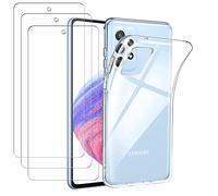 Cover per Samsung Galaxy A53 5G + [3 Pezzi] Vetro Temperato, Weideworld Ultra Sottile Trasparente Antiurto Morbido Silicone TPU Custodia Protettiva Case