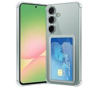 Cover per Samsung Galaxy A56 con Porta Carte, Custodia Portafoglio con Slot per Schede Silicon TPU Trasparente Case Ultra Slim Clear Soft Bumper Anti-Graffio Antiurto Cover