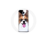 Cover per Samsung Galaxy J6 2018 Cucchiaino nain continentale papillon Cucciolo Bianco e marrone