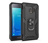 Cover per Samsung Galaxy J7 2017, Custodia 2in1 Dual Layer Ibrida Morbida TPU Full Body Protezione Anti-Shock Back Armor, con 360° Magnetica Supporto, Nero