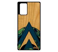 Cover per Samsung Galaxy Note 20 in legno silicone marmo vernice custodia SM-N980F/DS geometria blu sfondo effetto regalo rotondo custodia