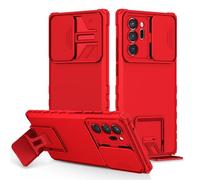 Cover per Samsung Galaxy Note 20 Ultra, protezione della fotocamera, custodia con lente scorrevole copertura, 360 Full Body Armor e Antiurto Protector Bumper Supporto Stereo Custodia Custodia Rosso