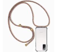Cover per Samsung Galaxy S20 Fe / S20 Lite, Custodia con Cordino Silicone Trasparente Morbida Cover Cellulare Girocollo Collana Necklace Sottile Protettiva Bumper Antiurto TPU Case, Rainbow