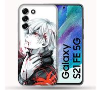 Cover per Samsung Galaxy S21 FE / S21FE Manga Tokyo Ghoul Kaneki Bianco