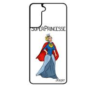 Cover per Samsung Galaxy S21+ Plus silicone super princess solido drole disegno bianco umorismo custodia mobile metal fumetti unico heros