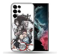 Cover per Samsung Galaxy S22 Ultra Manga Demon Slayer Bianco