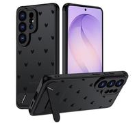 Cover per Samsung Galaxy S26 Ultra, Aesthetic Disegno Cuore Posteriore Custodia Traslucida Opaca Matte con Supporto Invisibile Sottile Antiurto Protettiva Militare Caso, Nero