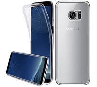 Cover per Samsung Galaxy S7 Edge, Custodia 2in1 Dual Layer Ibrida [360°] Full Body Antiurto Protettiva [Silicone TPU Fronte] e [Rigida Plastica Back] caso, [Transparente]