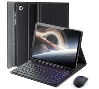 Cover Per Samsung Galaxy Tab A8 10.5 Pollici (2022) con Bluetooth Wireless Tastiera Ltaliano (QWERTY) Essere Caricata e Mouse Coperchio Protettivo con Scanalatura Portapenna Keyboard Case Nero