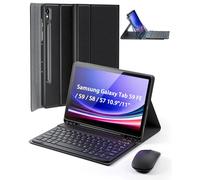Cover Per Samsung Galaxy Tab S10 Lite/S10 FE (2025)/S9 FE (2023)/Tab S9 (2023)/Tab S8 (2022)/Tab S7 (2020) 10.9-11 Pollici italiana tastiera Con wireless Bluetooth tastiera Mouse Keyboard Case Nero