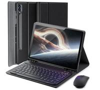 Cover Per Samsung Galaxy Tab S10 Ultra/S9 Ultra/S8 Ultra 14.6 Pollici con Bluetooth Wireless Italiano tastiera (QWERTY) e Mouse Coperchio Protettivo con Scanalatura Portapenna Keyboard Case Nero
