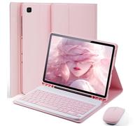 Cover Per Samsung Galaxy Tab S6 Lite (2024/2022/2020) 10.4 Pollici con Essere Caricata Bluetooth Ltaliano Tastiera (QWERTY) e Mouse Coperchio Protettivo con Scanalatura Portapenna Keyboard Case Rosa