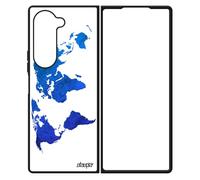 Cover per Samsung Z Fold 6 in silicone con mappa del mondo della terra, Atlante, design personalizzato per telefono originale